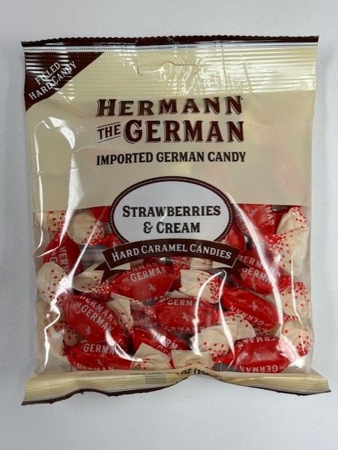 Hermann The German Strawberries & Cream Hard Caramel Candies 125g